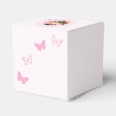 Roze Vlinders Quinceanera Bedankdoosjes (Achterkant)