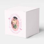 Roze Vlinders Quinceanera Bedankdoosjes (Voorkant Zijde)