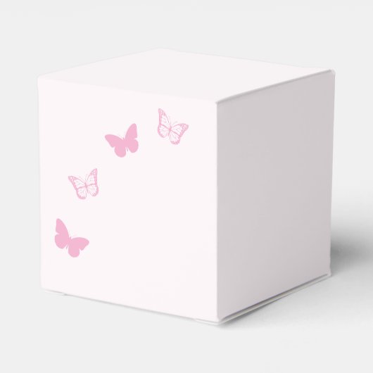 Roze Vlinders Quinceanera Bedankdoosjes (Achterkant)