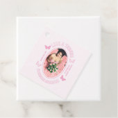 Roze Vlinders Quinceanera Bedankjes Labels (In situ)