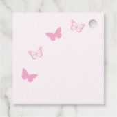 Roze Vlinders Quinceanera Bedankjes Labels (Achterkant)