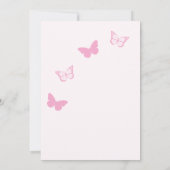 Roze Vlinders Quinceanera Bedankkaart (Achterkant)