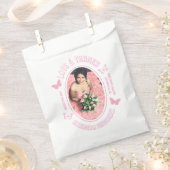 Roze Vlinders Quinceanera Bedankzakje (Geknipt)