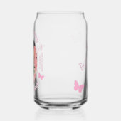 Roze Vlinders Quinceanera Blikvorm Glas (Links)