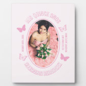 Roze Vlinders Quinceanera Fotoplaat (Voorkant)