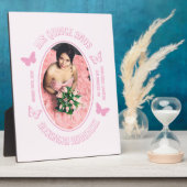 Roze Vlinders Quinceanera Fotoplaat (Zijkant)