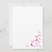 Roze Vlinders Quinceañera Goud Custom Kaart (Achterkant)