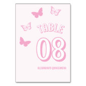 Roze Vlinders Quinceanera Kaart (Achterkant)