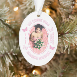 Roze Vlinders Quinceanera Ornament