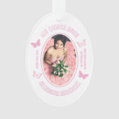 Roze Vlinders Quinceanera Ornament (voorkant)