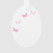 Roze Vlinders Quinceanera Ornament (achterkant)