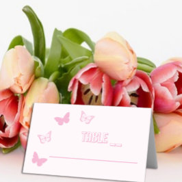 Roze Vlinders Quinceanera Plaatskaartje