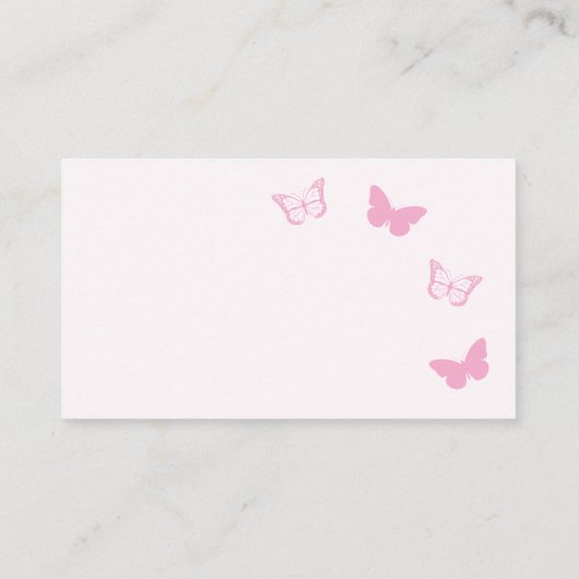 Roze Vlinders Quinceanera Plaatskaartje (Achterkant)