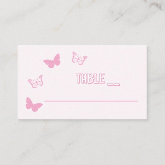 Roze Vlinders Quinceanera Plaatskaartje (Voorkant)