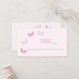 Roze Vlinders Quinceanera Plaatskaartje