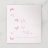 Roze Vlinders Quinceanera Plaatskaartje (Buitenkant ongevouwen)