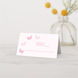 Roze Vlinders Quinceanera Plaatskaartje