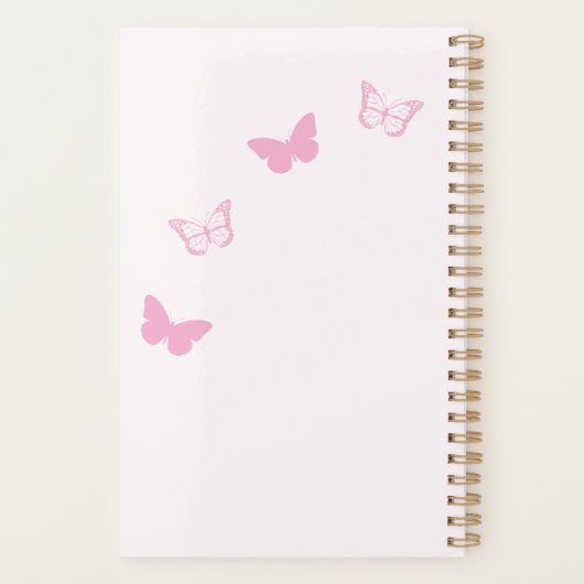 Roze Vlinders Quinceanera Planner (Achterkant)