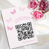Roze Vlinders Quinceanera Registry Informatiekaartje