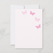 Roze Vlinders Quinceanera RSVP Kaartje (Achterkant)