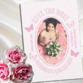Roze Vlinders Quinceanera Save The Date