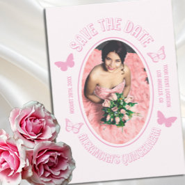 Roze Vlinders Quinceanera Save The Date