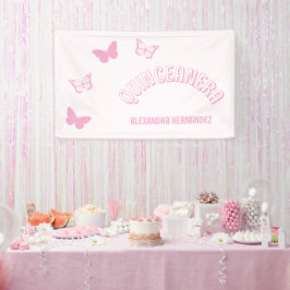 Roze Vlinders Quinceanera Spandoek
