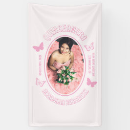 Roze Vlinders Quinceanera Spandoek