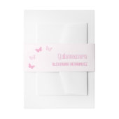 Roze Vlinders Quinceanera Uitnodigingen Wikkel (Voorkant Voorbeeld)