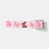 Roze Vlinders Satijnen Lint (Voorkant)