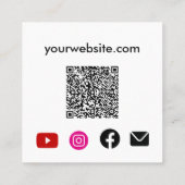 Roze Vlinders Social Media QR Code Vierkante Visitekaartje (Achterkant)