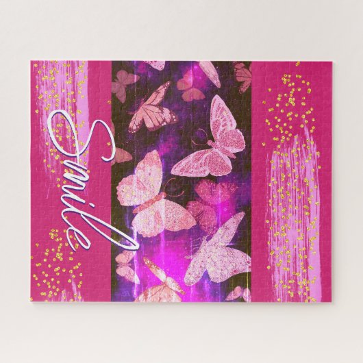  roze vlinders Stippen Abstract Legpuzzel (Horizontaal)