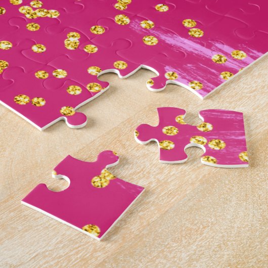  roze vlinders Stippen Abstract Legpuzzel (Zijkant)