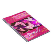  roze vlinders Stippen Abstract Notitieboek (Rechterzijde)