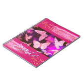  roze vlinders Stippen Abstract Notitieboek (Linkerzijde)