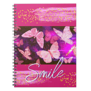  roze vlinders Stippen Abstract Notitieboek