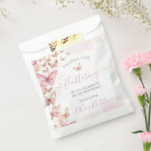Roze Vlinders Sweet 16 1e 2e verjaardag Bedankzakje (Gezegeld)