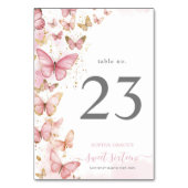  Roze Vlinders Sweet 16 Quince Verjaardag Kaart (Achterkant)