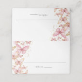  Roze Vlinders Sweet 16 Quince Verjaardag Plaatskaartje (Buitenkant ongevouwen)