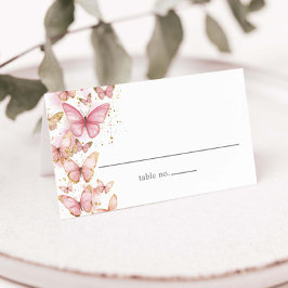  Roze Vlinders Sweet 16 Quince Verjaardag Plaatskaartje