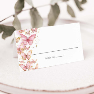  Roze Vlinders Sweet 16 Quince Verjaardag Plaatskaartje