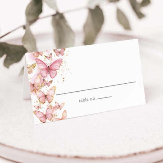  Roze Vlinders Sweet 16 Quince Verjaardag Plaatskaartje