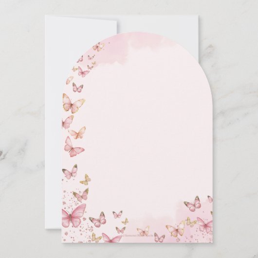 Roze Vlinders Sweet Sixteen 16 Verjaardag Arch Kaart (Achterkant)