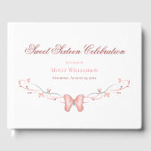 Roze Vlinders & Swirls Zoet 16 Gastenboek (Voorkant)