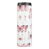 Roze Vlinders Thermosbeker (Achterkant)