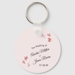 Roze Vlinders Tuin Romantische Eenvoudige Trouw Sleutelhanger