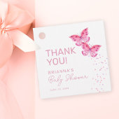 Roze Vlinders Tweeling Meisjes Baby shower Dank u Bedankjes Labels