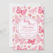 Roze Vlinders Uitnodiging (Voorkant)