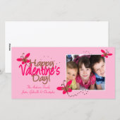 Roze vlinders Valentijnsdag Feestdagenkaart (Voorkant / Achterkant)