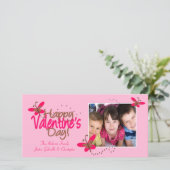 Roze vlinders Valentijnsdag Feestdagenkaart (Staand voorkant)